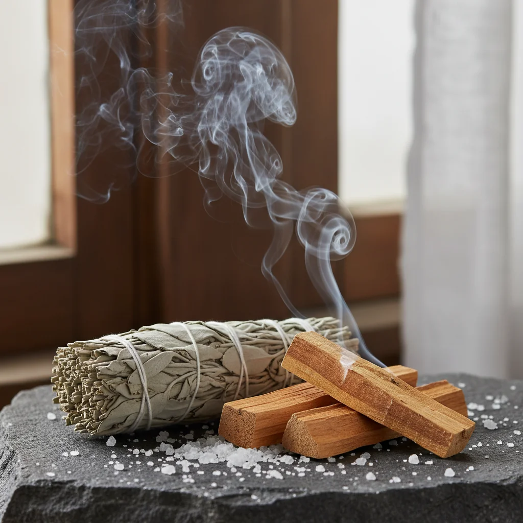 Salvia y palo santo para limpieza energética